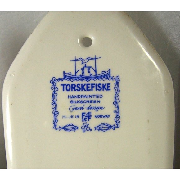 Norway Torskefiske Handpainted Silkscreen Gerd Design Wall Plaques, Set of 3 - Picture 5 of 9